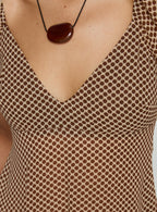 Jazz Club Top Brown Polka