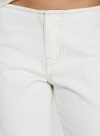 Buenos No Waist Low Rise Straight Leg Jeans White