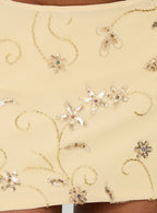 Calyra Embroidered Mini Skirt Butter Yellow