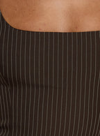 Party Invitations Tailored Top Brown Pinstripe