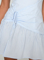 Archetype Strapless Mini Dress Blue Stripe