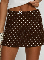 Tejano Mini Skirt Brown Polka Dot