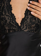 Nataliana Lace Halter Mini Dress Black