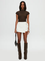 Elinora Wrap Mini Skirt White