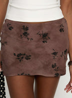 Piazia mini skirt Brown Floral