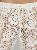 Rosadonna Lace Flare Pants Cream