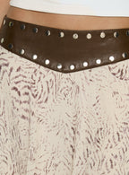 Dark Mirage Asymmetrical Midi Skirt Multi