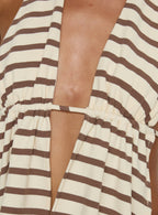Persimmon Split Halter Backless Top Brown