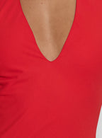 Luannie Halter Scarf Tie Maxi Dress Red