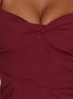 Marguerite Halter Maxi Dress Ruby Wine