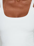 Kasper Cinched Longline Tank Top White
