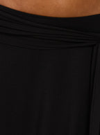 Soft Focus Tie Waist Midi Skirt Black