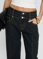 Hannalee Low Rise Wide Leg Jeans Grunge Wash