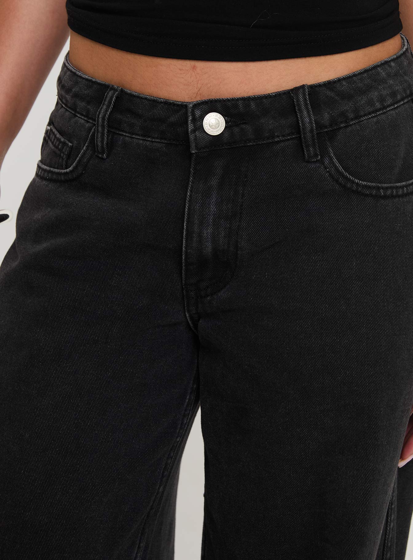 Ramos Low Rise Straight Leg Jeans Washed Black Petite