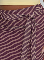 Caviar Tie Maxi Skirt Brown Stripe