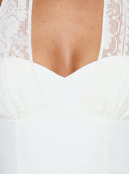 Josanna Crochet Halter Mini Dress White
