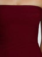 Keyana Strapless Tassel Mini Dress Burgundy