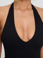 Someone New Halter Bodysuit Black