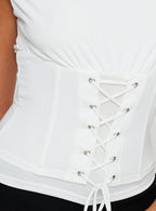 Unbothered Corset Top White