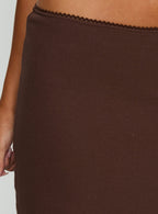 Baseline Rib Midi Skirt Chocolate