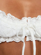 Midnight Sugar Micro Crop Top White