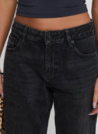 Serenitia Mid Rise Straight Leg Jeans Washed Black Petite