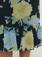 Tarla Midi Skirt Crystal Black Flower
