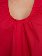 Eberta Ruched Baby Doll Mini Dress Red