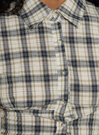 Maxfield Collared Button Up Blouse Top Multi Check