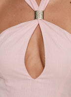 Midnight Rush Tie Detail Playsuit Pink