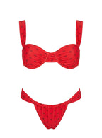 Heatwave Halo Underwire Bikini Top Red Polka