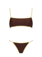 Remaro Contrast Bikini Top Brown / Yellow
