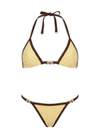 Maurita Hardware Halter Bikini Top Yellow / Brown