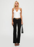 True Grit Eyelet Flare Pants Black