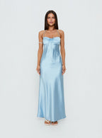 Fireproof Halter Maxi Dress Baby Blue