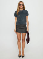 Flashbacks Low Rise Mini Skirt Washed Black
