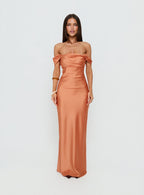 Azura Off The Shoulder Maxi Dress Orange