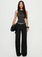 No Pretending Top Black Glitter