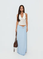 Nola Hardware Slit Maxi Skirt Blue