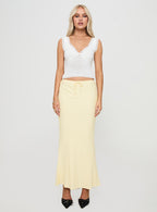 Mercer Linen Blend Maxi Skirt Lemon