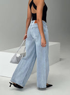 Ramos Low Rise Wide Leg Jeans Light Blue Wash Petite