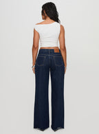 Darla Low Rise Straight Leg Jean Dark Blue Wash