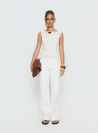 Buenos No Waist Low Rise Straight Leg Jeans White