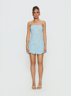 Delamere Mini Dress Pastel Blue Floral