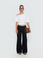 Buenos No Waist Low Rise Straight Leg Jeans Raw Denim