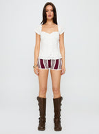 Suiter Frill Detail Top White