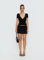 Amia Lace Mini Skirt Black