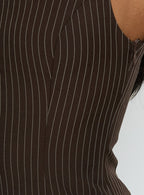 Party Invitations Tailored Top Brown Pinstripe