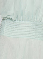 Rozario Chiffon Halter Mini Dress Aqua / Silver