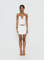 Gigi Linen Blend Skort White